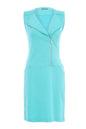 Dolcezza 25240 Studded Asymmetric Zip Sleeveless Dress