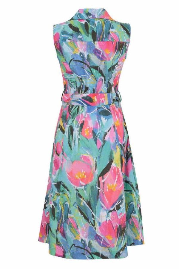 Dolcezza 25667 Multi-Color "Pure Joy" Collared Sleeveless Dress