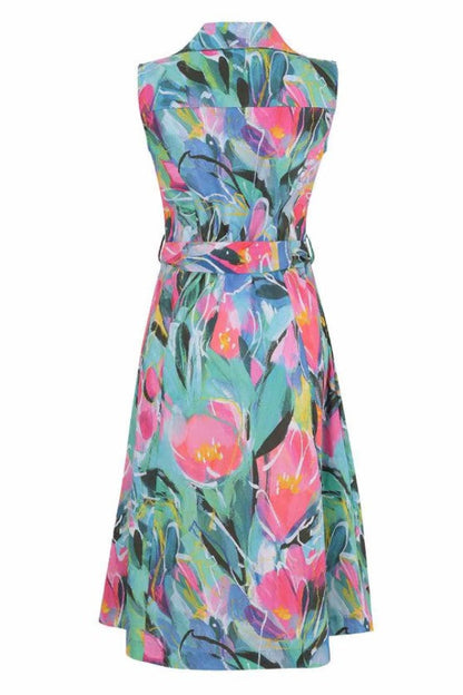 Dolcezza 25667 Multi-Color "Pure Joy" Collared Sleeveless Dress