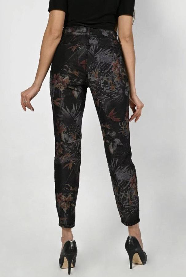 Frank Lyman 223434 U Black Floral Reversible Jeans