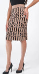 Frank Lyman 223466 U Beige/Black Geometric Print Knit Skirt