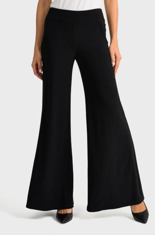 Joseph Ribkoff 161096 Black Wide Leg Jersey Pants