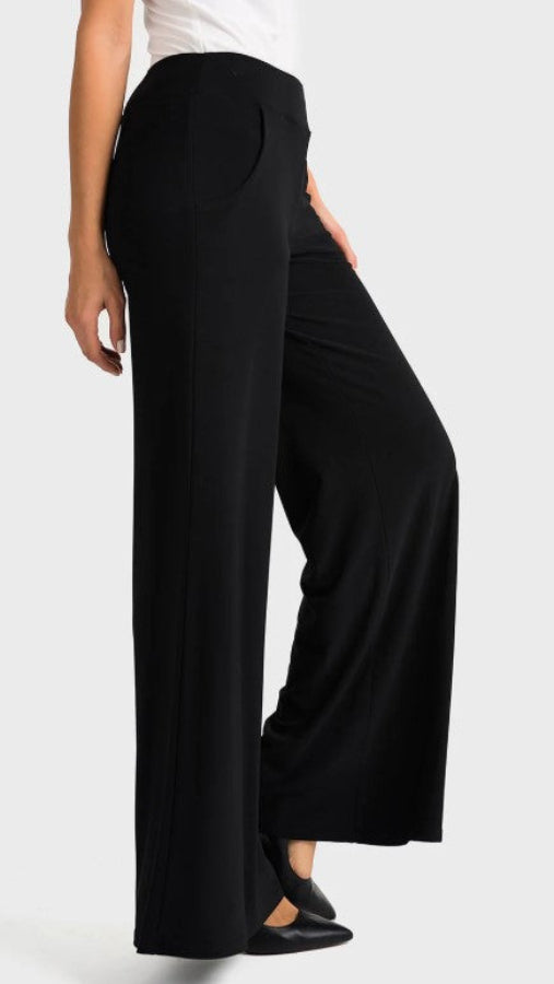 Joseph Ribkoff 161096 Black Wide Leg Jersey Pants