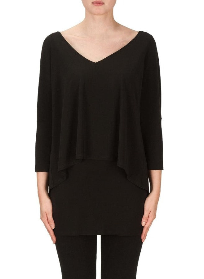 Joseph Ribkoff 171056 Black Layered Tunic Top