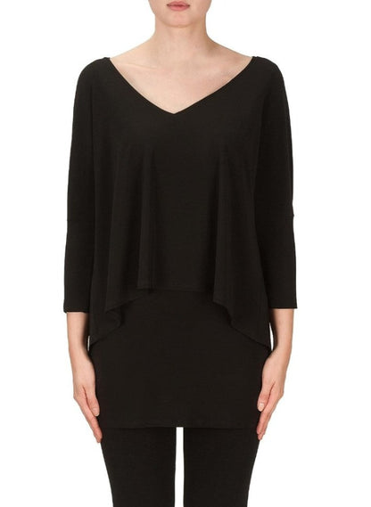 Joseph Ribkoff 171056 Black Layered Tunic Top