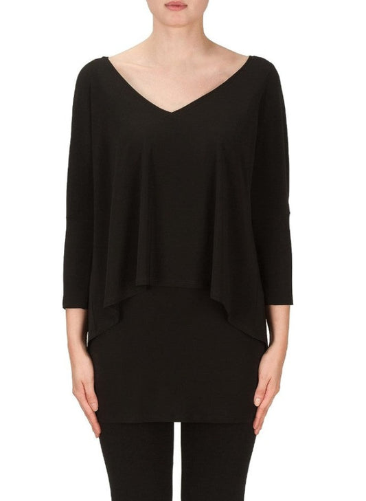 Joseph Ribkoff 171056 Black Layered Tunic Top