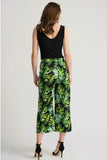 Joseph Ribkoff 202412 Black/Green/Multi-Color Palm Leaf Pants