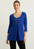 Joseph Ribkoff Lace-Up Front 3/4 Sleeve Top 213339