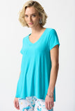 Joseph Ribkoff 242087 Sea View Blue V-Neck T-Shirt Top