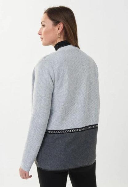 Joseph Ribkoff 223313 Grey/Black Open Front Cover Up