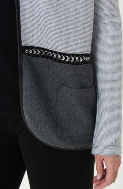 Joseph Ribkoff 223313 Grey/Black Open Front Cover Up