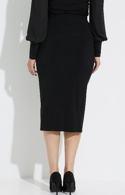 Joseph Ribkoff 223758 Black Faux Wrap Draped Skirt