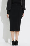 Joseph Ribkoff 223758 Black Faux Wrap Draped Skirt