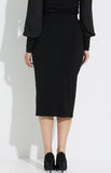 Joseph Ribkoff 223758 Black Faux Wrap Draped Skirt