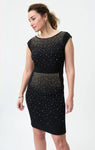 Joseph Ribkoff 224077 Black Rhinestone Stud Embellished Dress