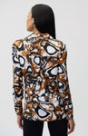 Joseph Ribkoff 224154 Vanilla/Multi Abstract Print Collared Top