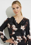 Joseph Ribkoff 224287 Black/Multi-Color Floral Print Top