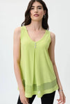 Joseph Ribkoff 231125 Pleated Sleeveless Tunic Top