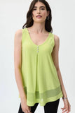 Joseph Ribkoff 231125 Pleated Sleeveless Tunic Top