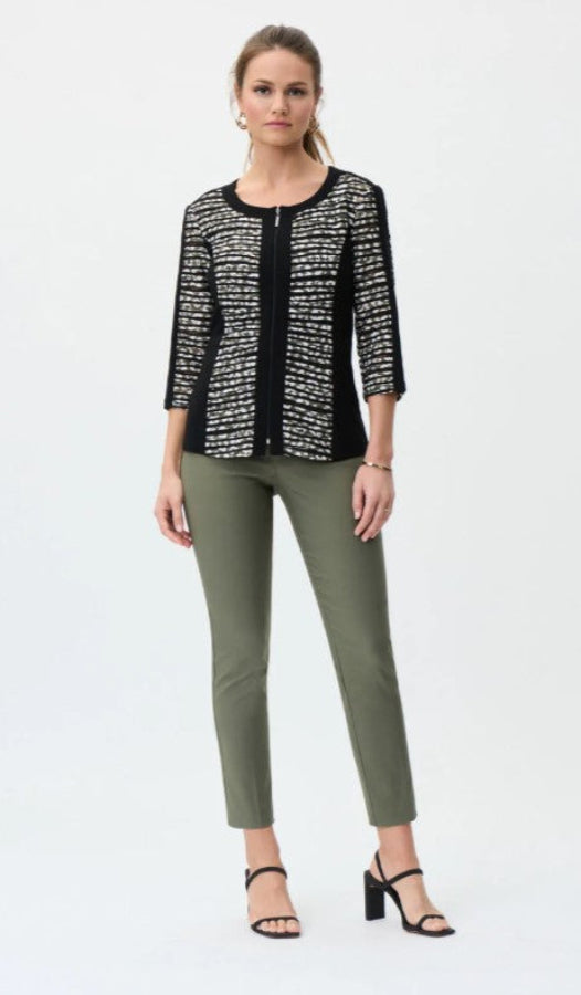 Joseph Ribkoff 231174 Black/Multi-Color Print Zip Jacket