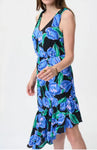 Joseph Ribkoff 231185 Black/Multi Floral Print A-Line Dress