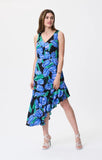 Joseph Ribkoff 231185 Black/Multi Floral Print A-Line Dress