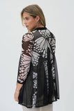 Joseph Ribkoff 231221 Black/Beige/Cream Butterfly Print Cover-Up Jacket