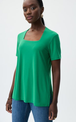 Joseph Ribkoff 231264 Foliage Green Square Neck Top