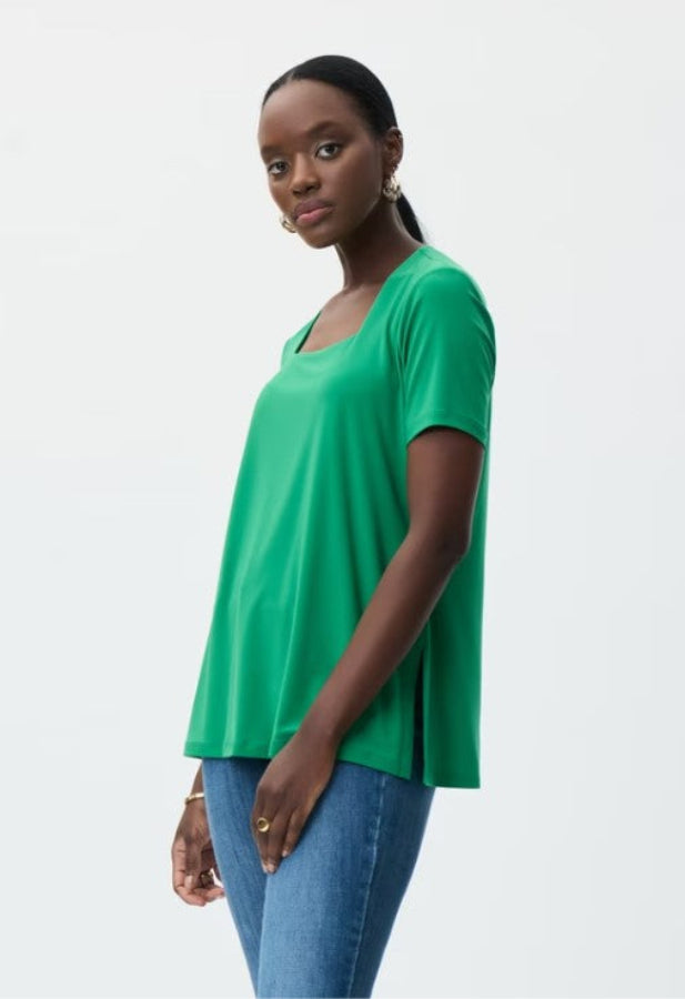 Joseph Ribkoff 231264 Foliage Green Square Neck Top
