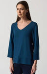 Joseph Ribkoff 233049 Nightfall V-Neck 3/4 Sleeve Boxy Top