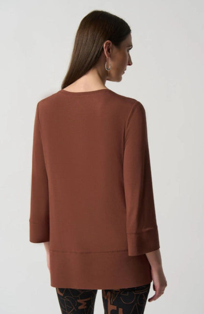 Joseph Ribkoff 233049 V-Neck 3/4 Sleeve Boxy Top