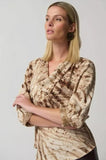 Joseph Ribkoff 233156 Beige/Multi Snakeskin Print 3/4 Sleeve Top