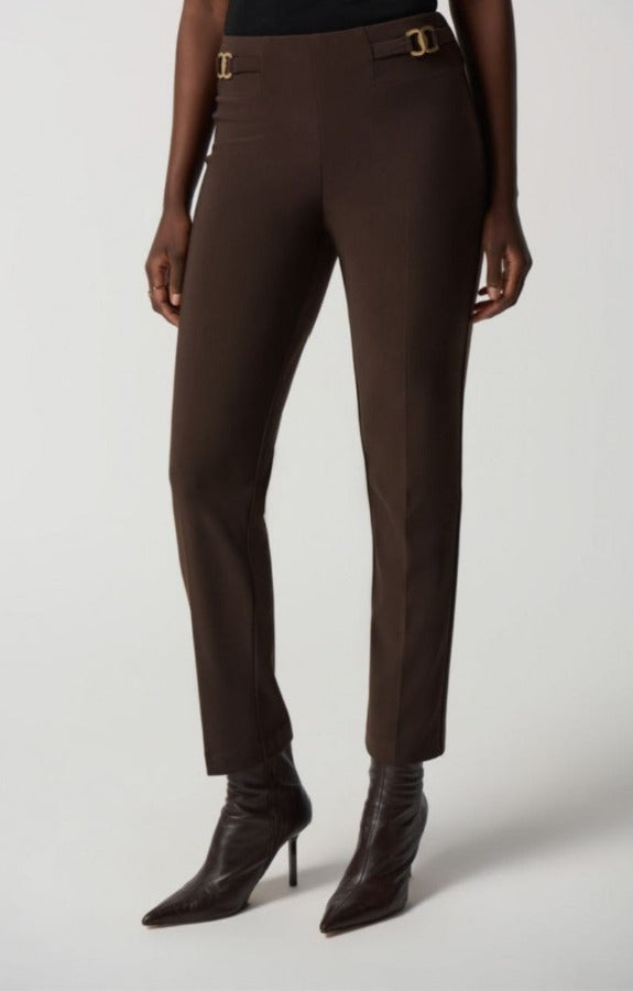 Joseph Ribkoff 233180 Buckle Detail Pull On Slim Straight Ankle Pants