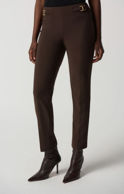 Joseph Ribkoff 233180 Buckle Detail Pull On Slim Straight Ankle Pants