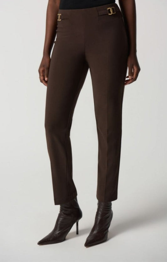 Joseph Ribkoff 233180 Buckle Detail Pull On Slim Straight Ankle Pants