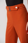 Joseph Ribkoff 233181 Tandoori Orange Belt Accent Pull On Wide Leg Pants