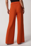 Joseph Ribkoff 233181 Tandoori Orange Belt Accent Pull On Wide Leg Pants