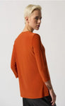 Joseph Ribkoff 233185 Tandoori Orange Square Neck 3/4 Sleeve Top