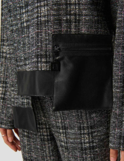 Joseph Ribkoff 233252 Black/Multi Plaid Long Sleeve Top