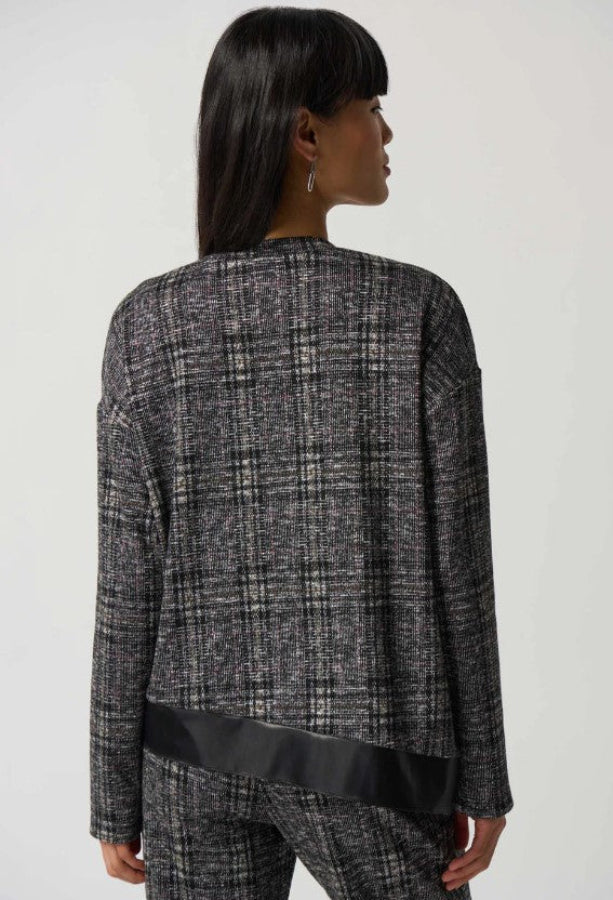 Joseph Ribkoff 233252 Black/Multi Plaid Long Sleeve Top