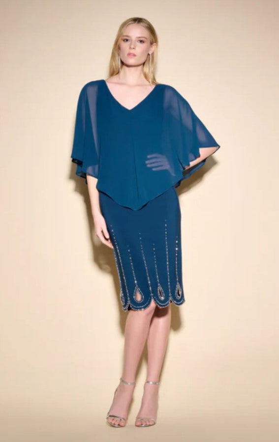 Joseph Ribkoff 233734 Nightfall Embellished Chiffon Overlay Dress