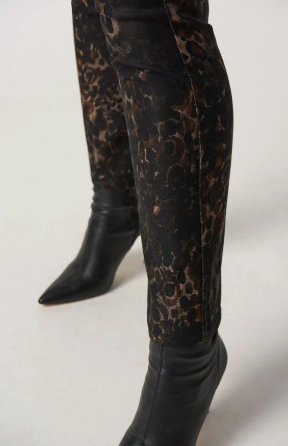 Joseph Ribkoff 233915 Brown/Black Animal Print Pull On Ankle Pants