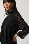 Joseph Ribkoff 233937 Black Open-Knit Longline Cardigan