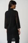 Joseph Ribkoff 233937 Black Open-Knit Longline Cardigan