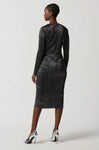Joseph Ribkoff 234110 Dark Grey Metallic Wrap Front Dress
