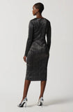 Joseph Ribkoff 234110 Dark Grey Metallic Wrap Front Dress