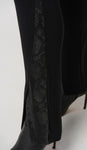 Joseph Ribkoff 234113 Black Snakeskin Faux Leather Split Front Pants