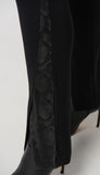 Joseph Ribkoff 234113 Black Snakeskin Faux Leather Split Front Pants