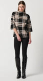 Joseph Ribkoff 234133 Black/Multi Plaid Mock Neck Boxy Sweater Top