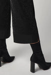 Joseph Ribkoff 234274 Black Shimmery Pull On Cropped Wide Leg Pants